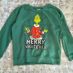 Green Grinch Christmas Sweater Large